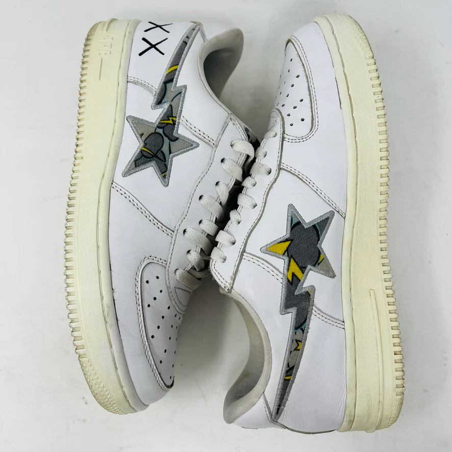 A Bathing Ape Bape Sta Low KAWS White Yellow Grey - Image 3