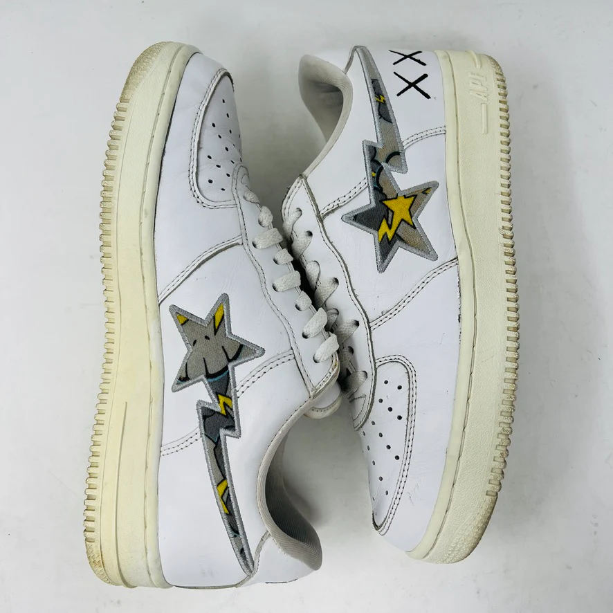 A Bathing Ape Bape Sta Low KAWS White Yellow Grey - Image 4