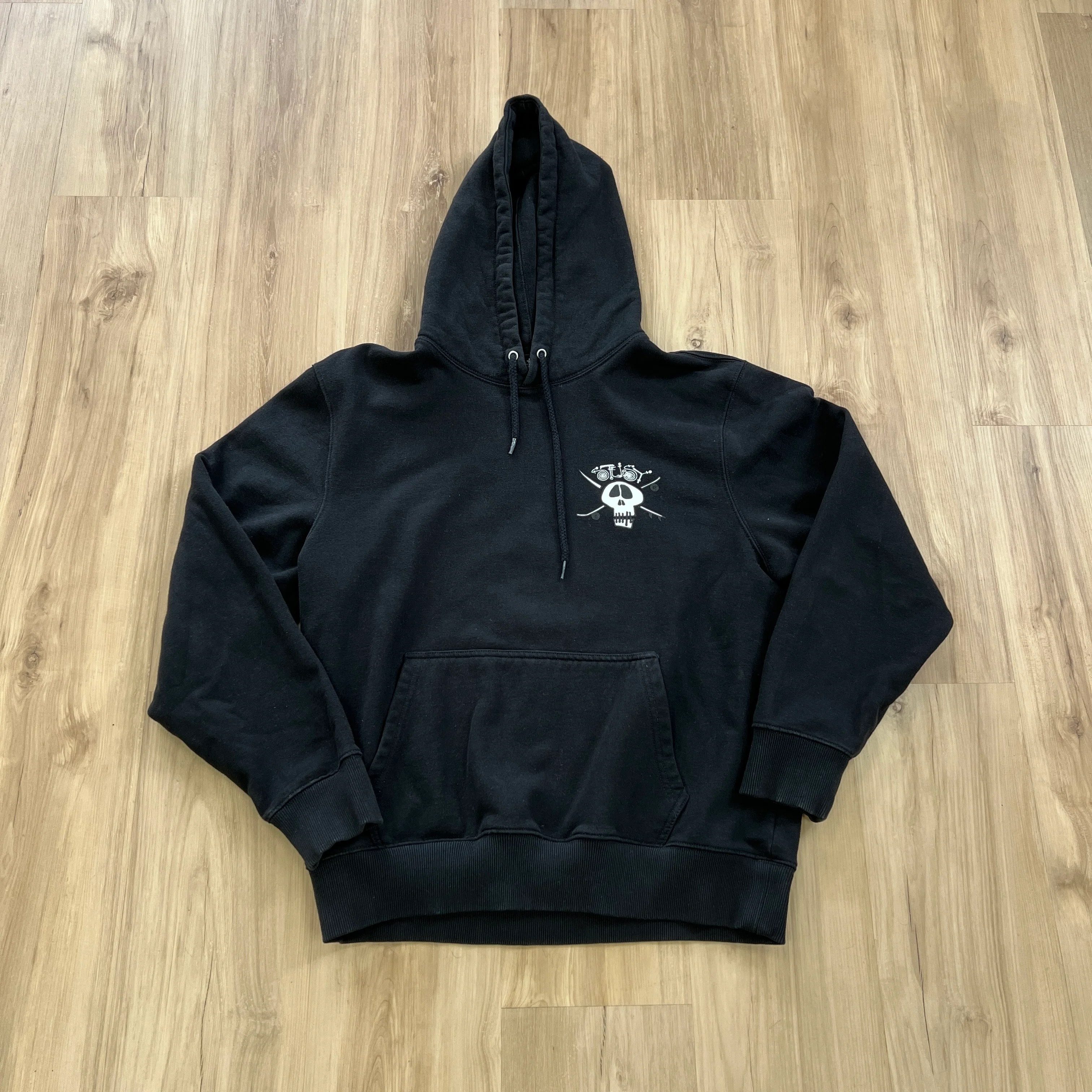 Black Stüssy Surf Skate Skull Hoodie - Image 2