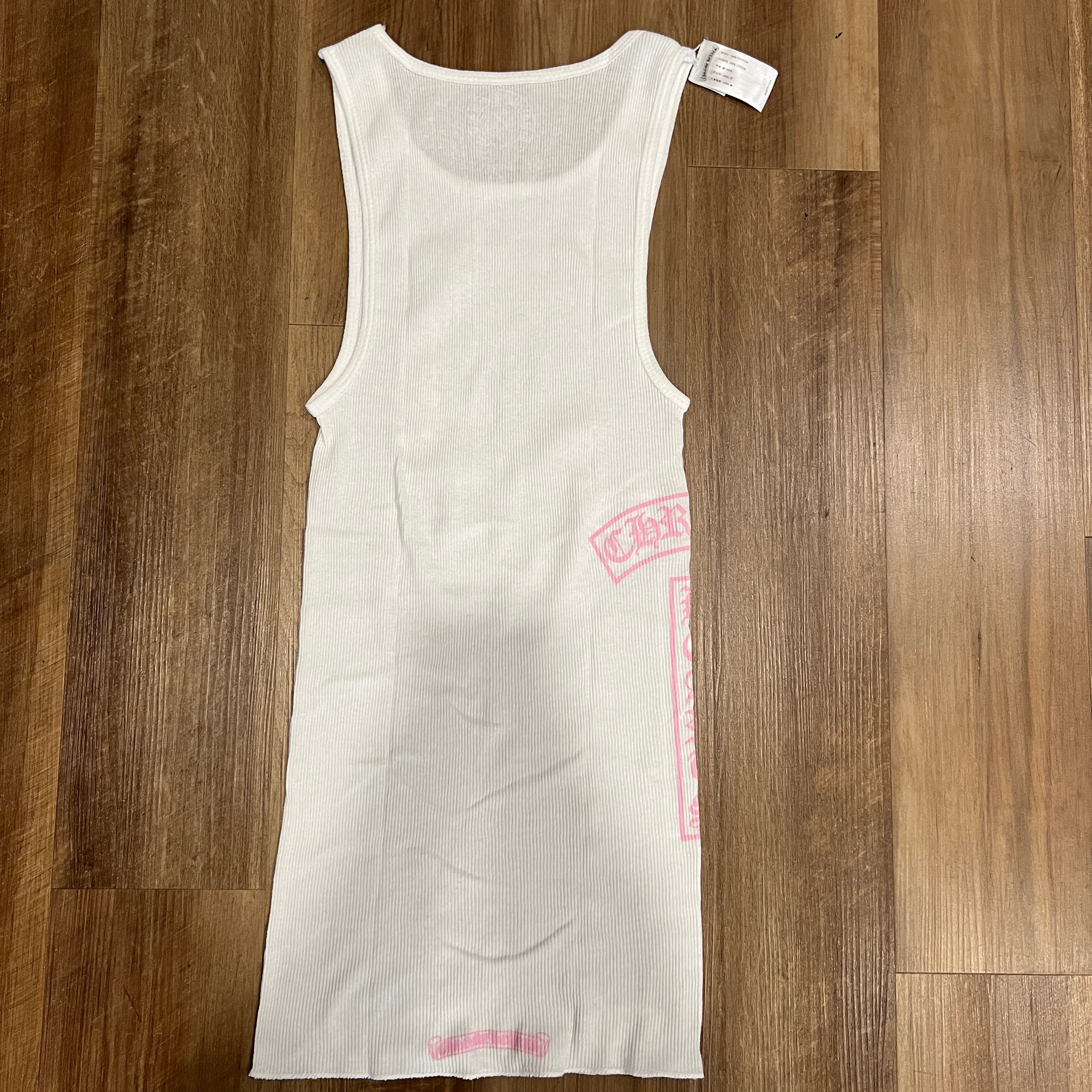 Chrome Hearts T Bar Rib Tank White/Pink - Image 2
