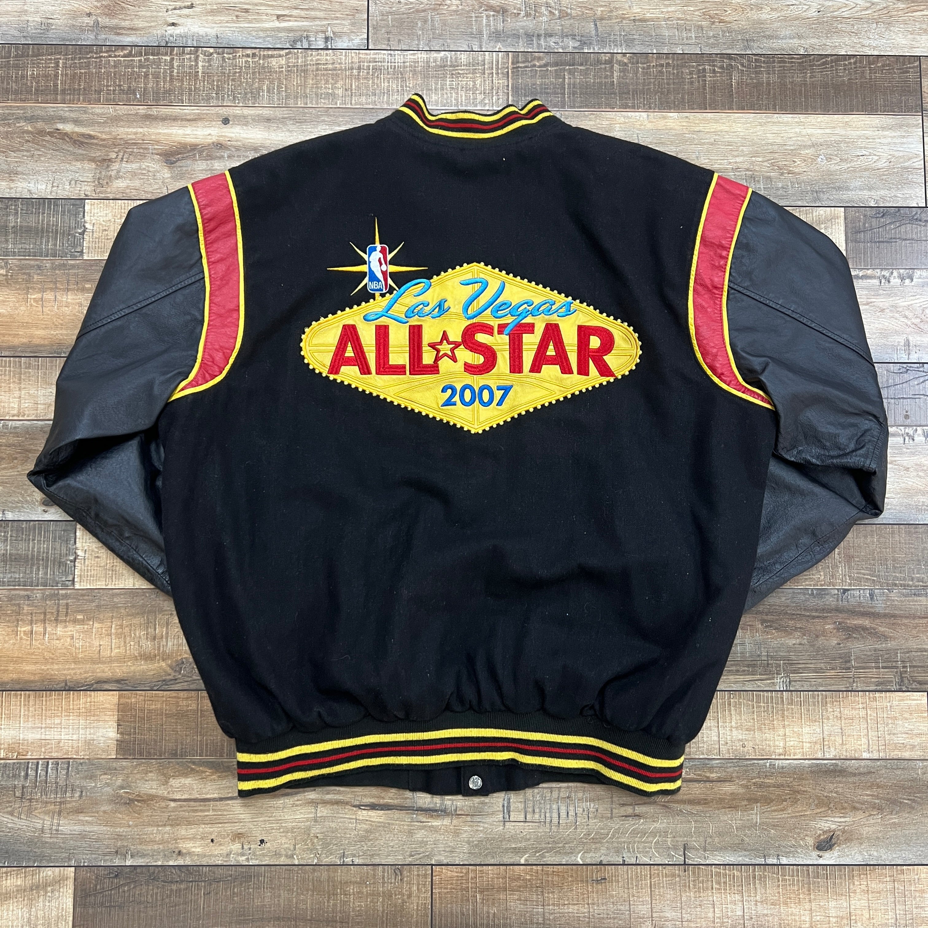 Jeff Hamilton Las Vegas NBA All Star 2007 Leather Letterman Reversible Jacket - Image 2