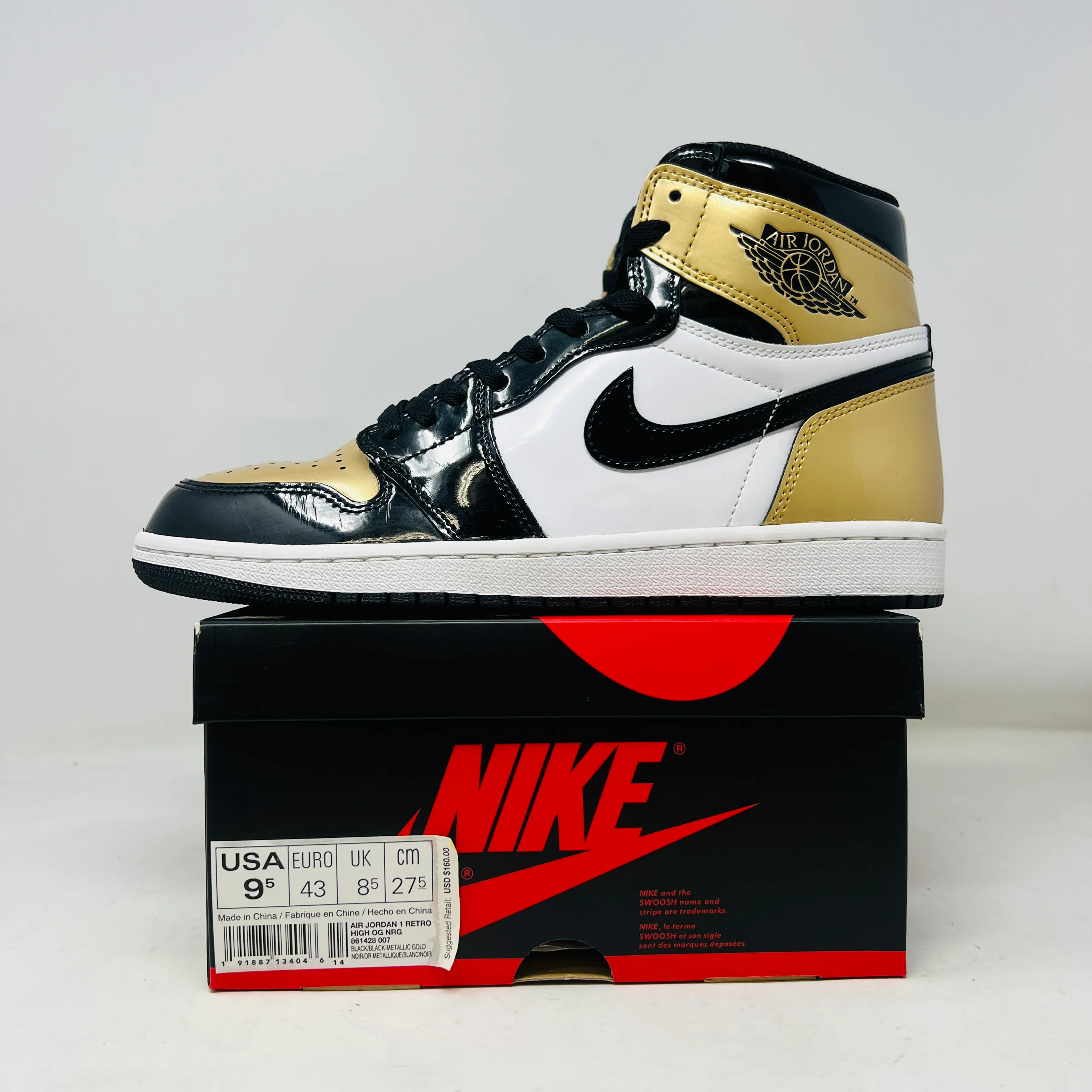 Jordan 1 Retro High NRG Patent Gold Toe