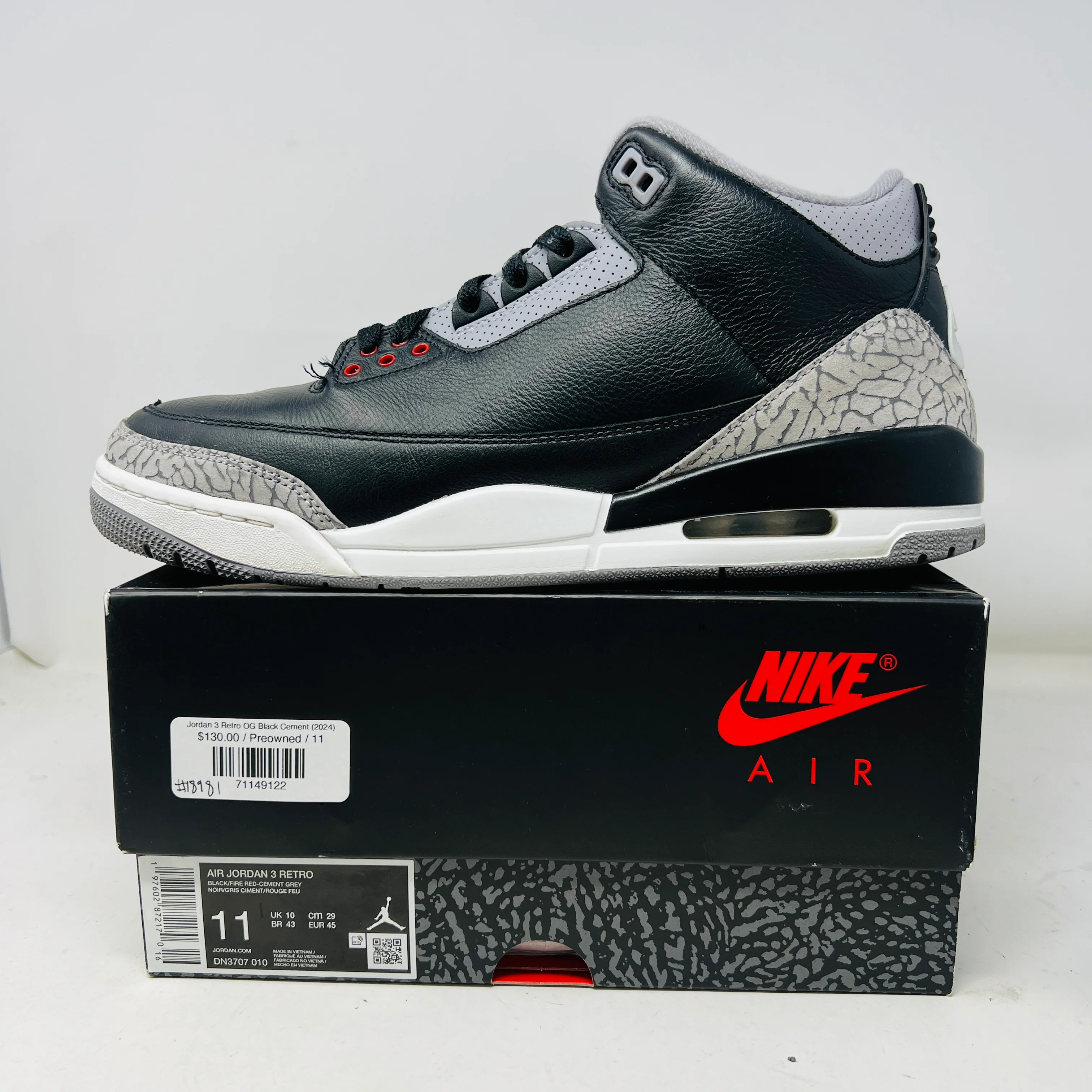 Jordan 3 Retro OG Black Cement (2024)