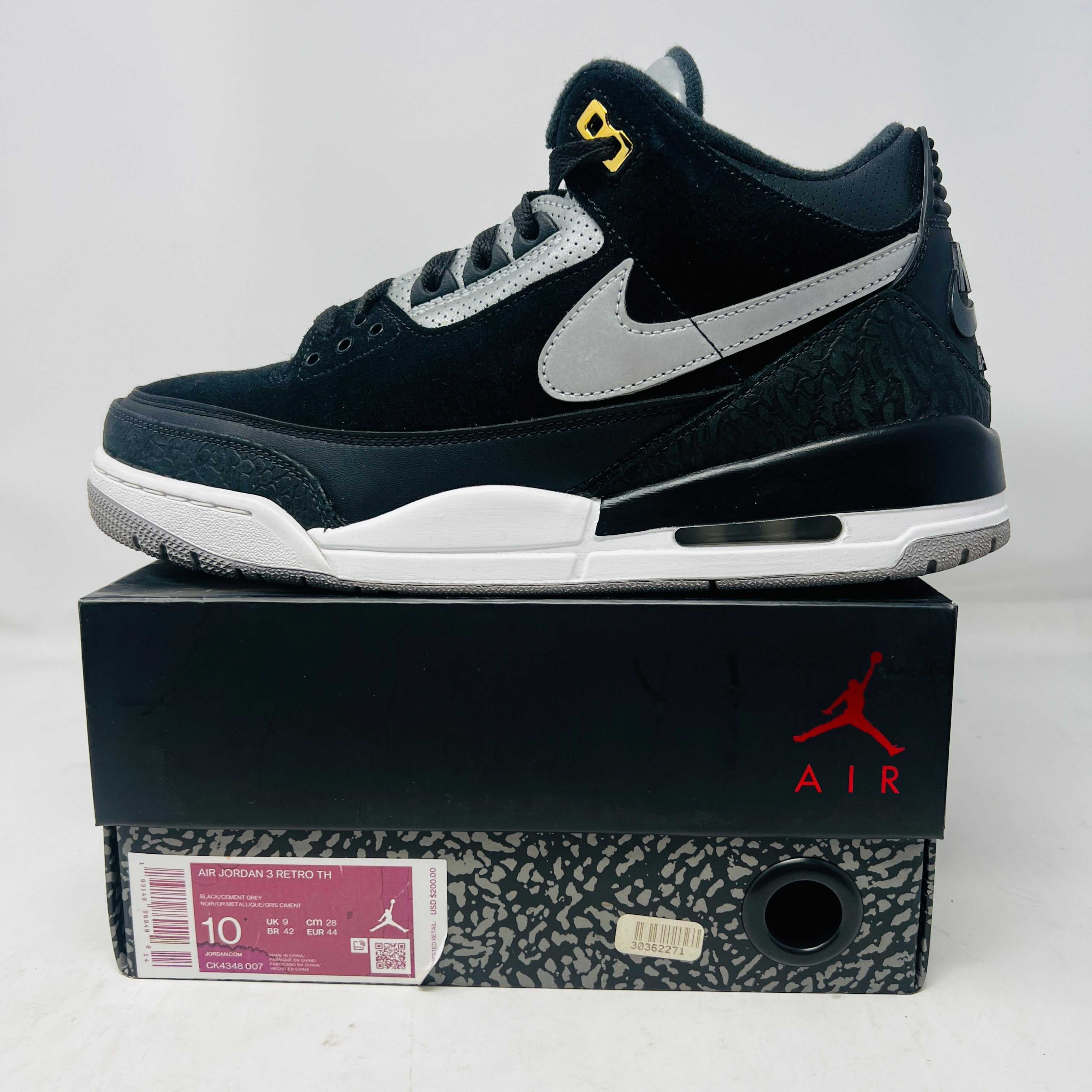 Jordan 3 Retro Tinker Black Cement Gold