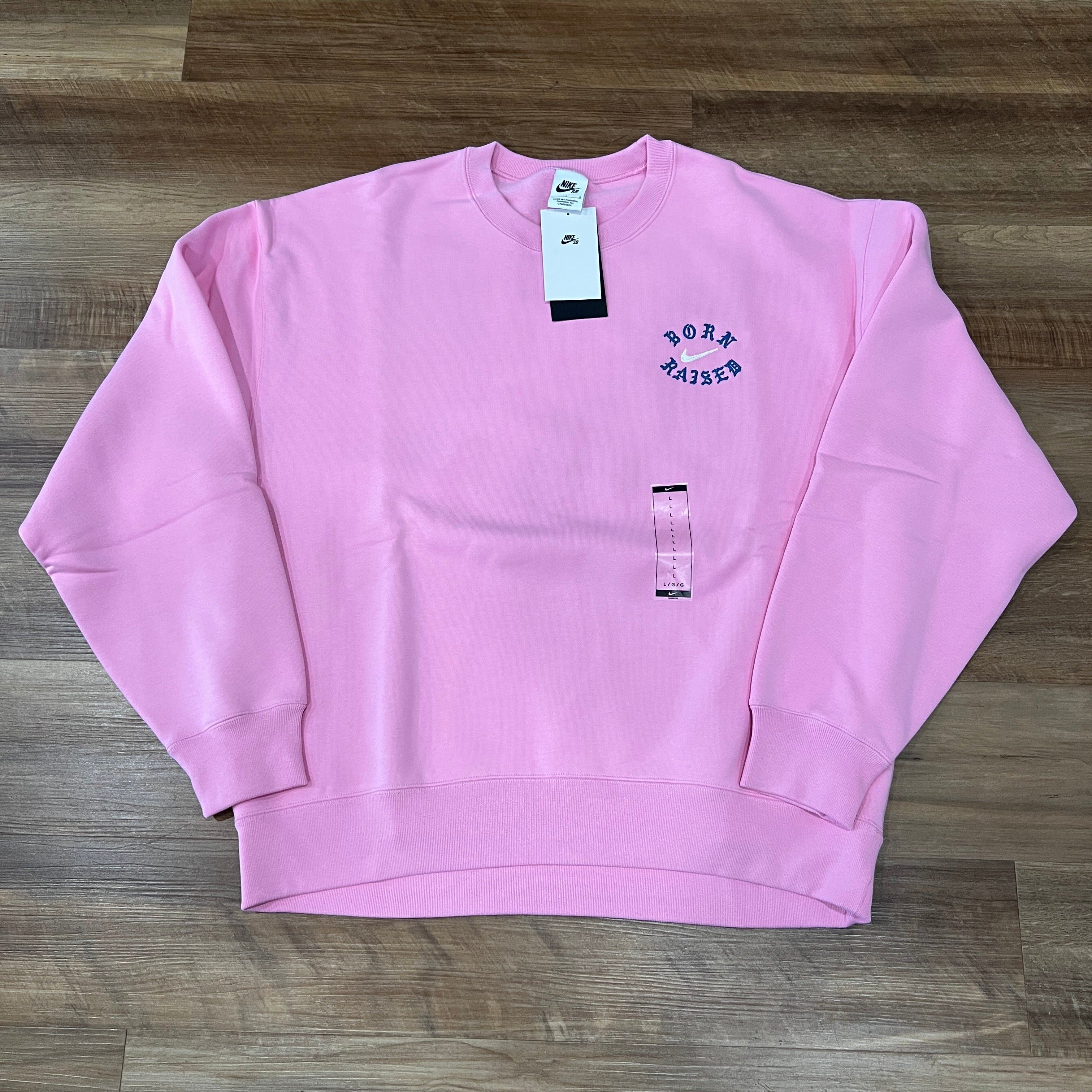 Nike SB Born X Raised Crewneck Sweatshirt in the 'Rocker Pink' - Image 2