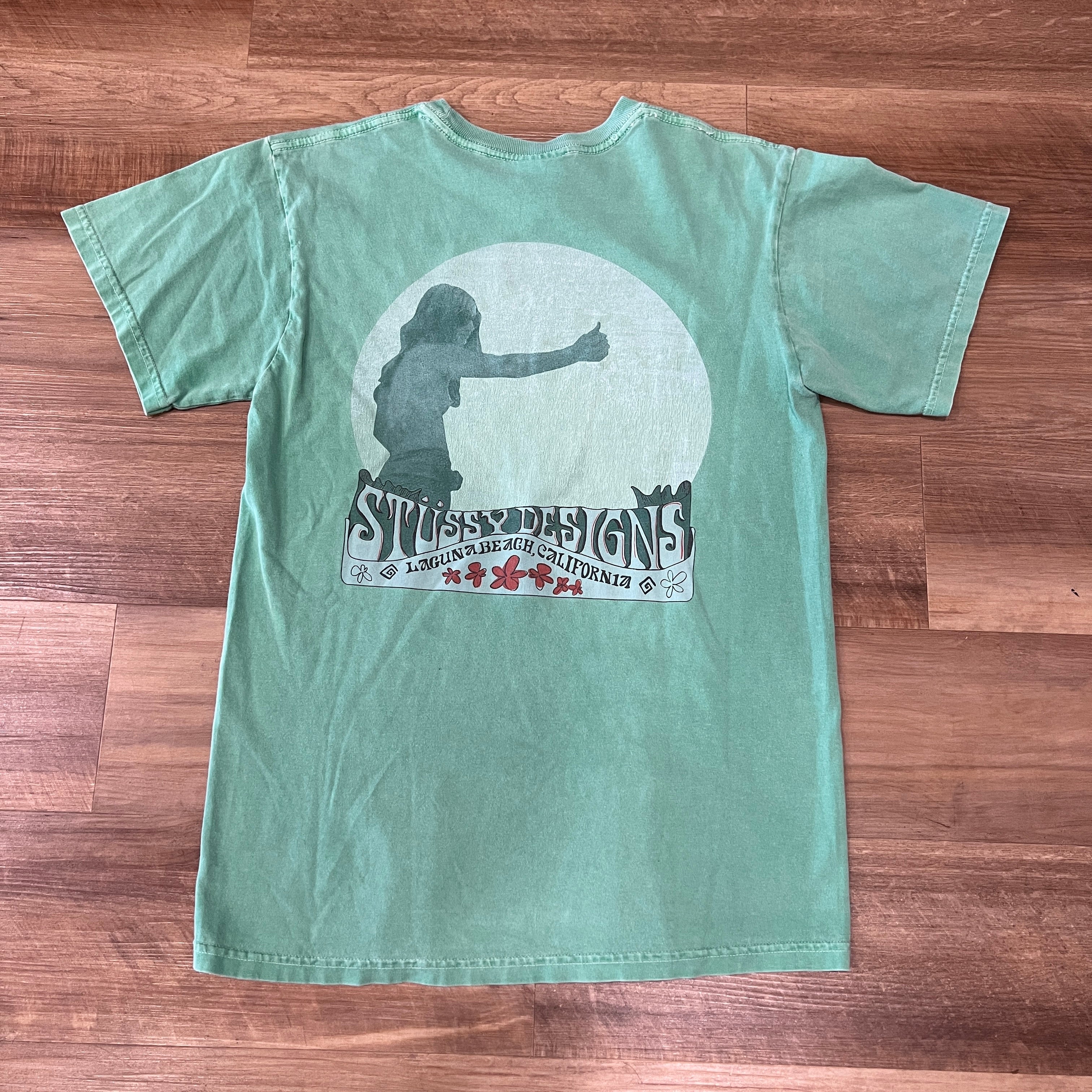 Stussy Designs Laguna Beach T Shirt Green - Image 2