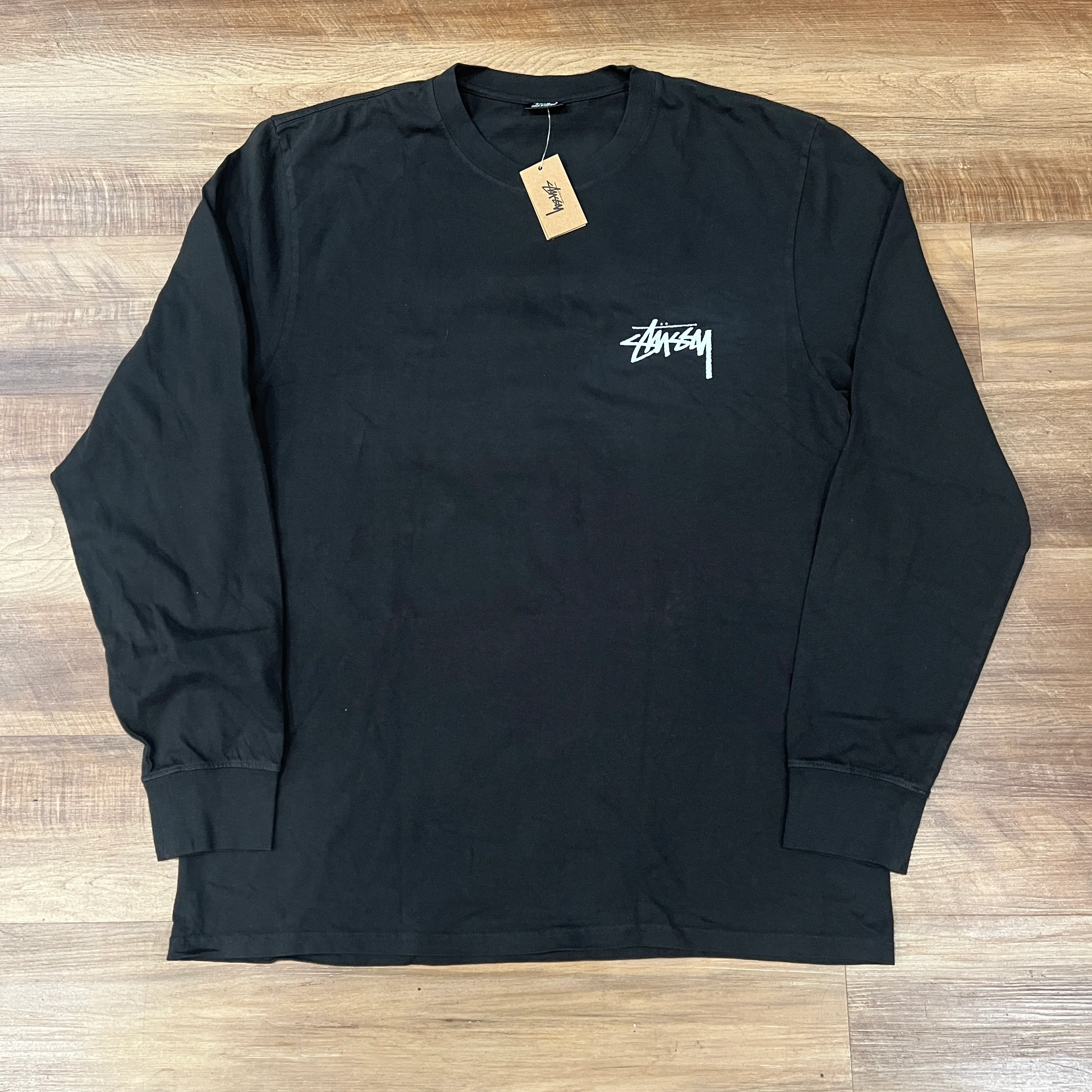 Stüssy Spring Weeds Pigment Dyed Long-Sleeve Black - Image 2