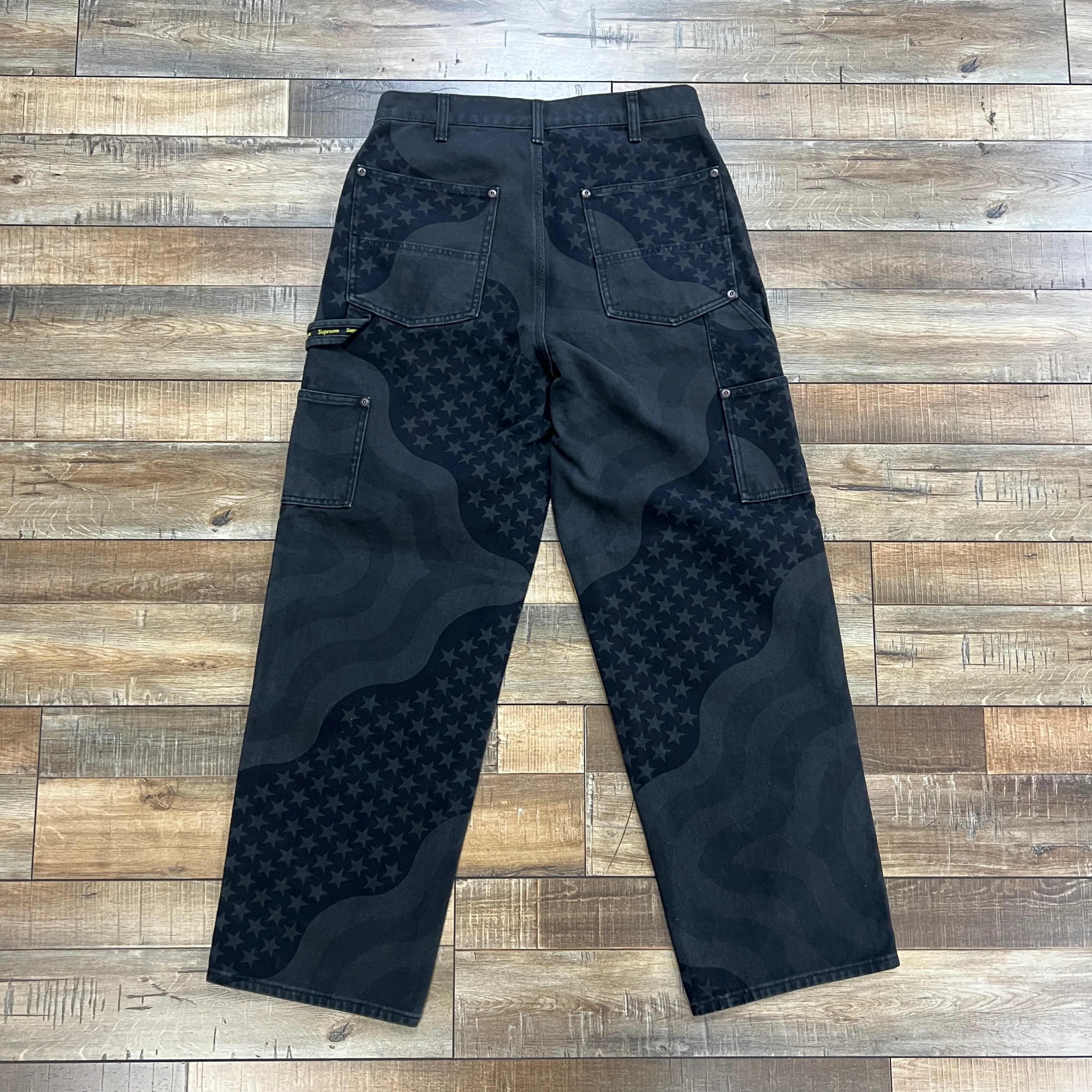 Supreme Flag Double Knee Painter Pant Black - Image 2