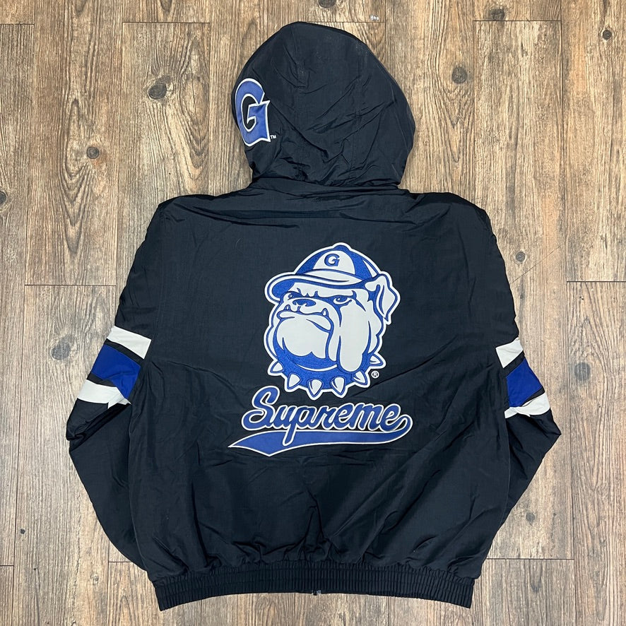 Supreme Mitchell & Ness NCAA Hooded Stadium Jacket Black Georgetown - Image 2