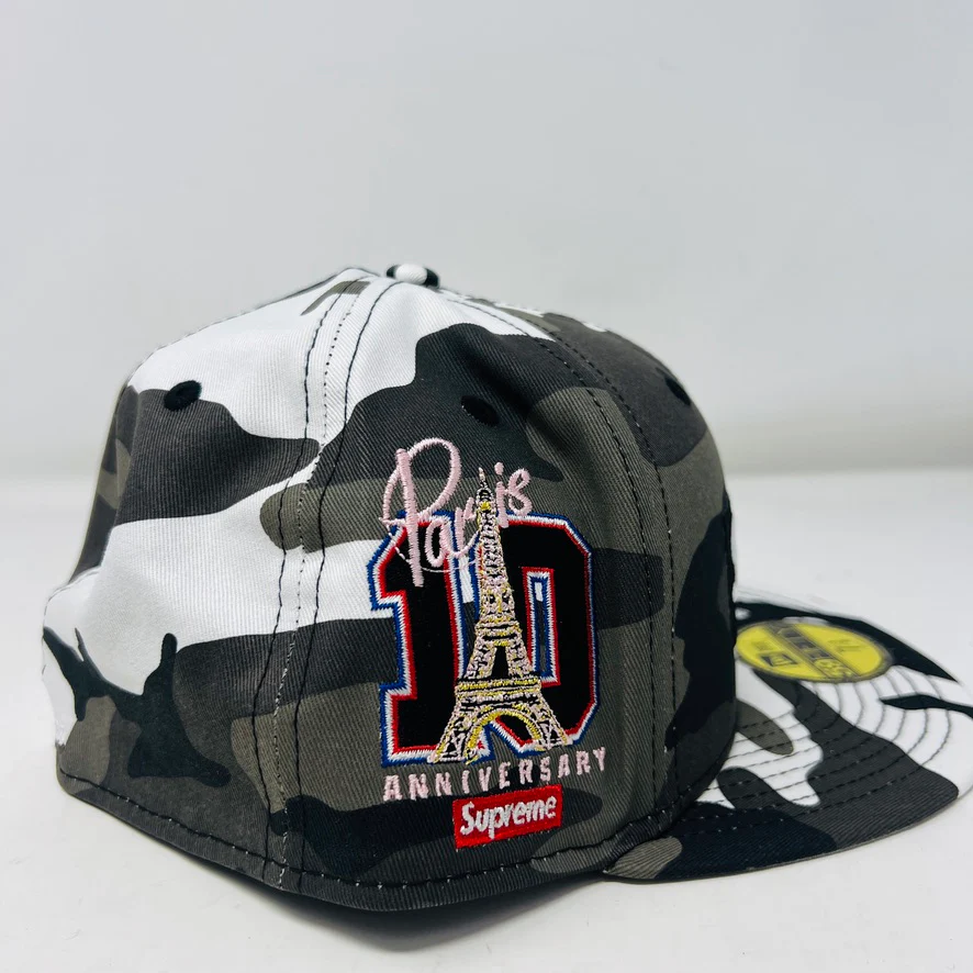 Supreme x New Era Snow Camo Shop Anniversary Box Logo Hat Cap PARIS 7 3/8 SS26 - Image 2