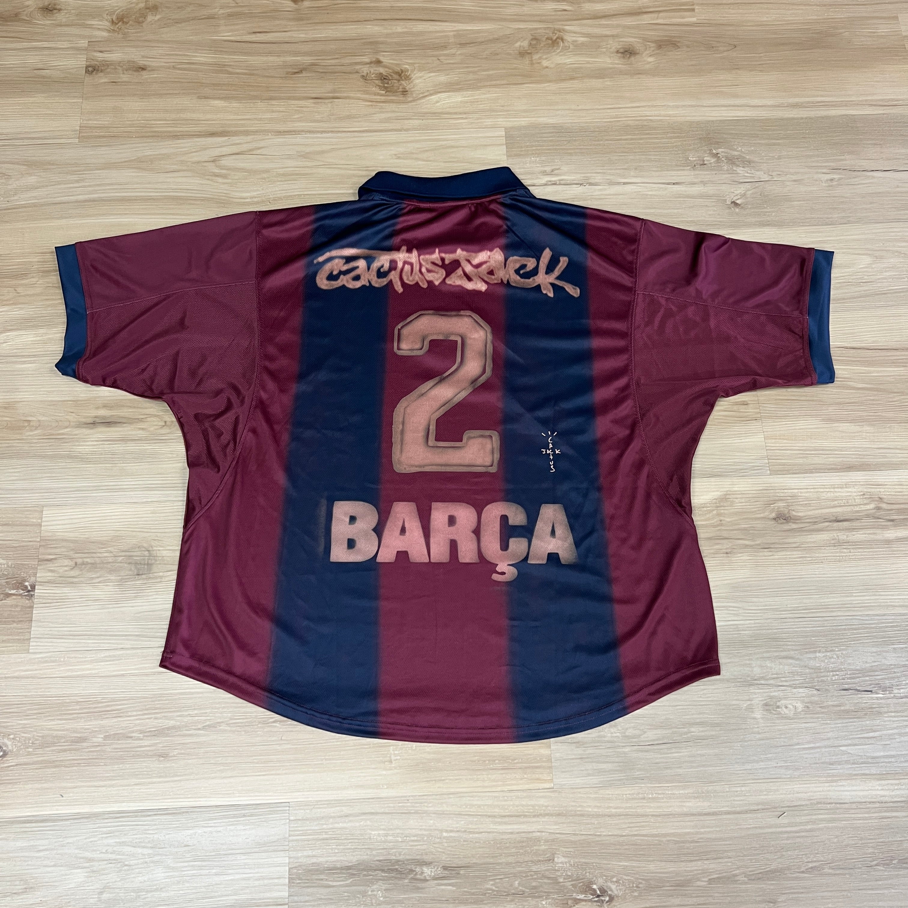 Travis Scott x Nike x FC Barcelona Retro 2000/01 Home Skeleton Jersey Multicolor - Image 2