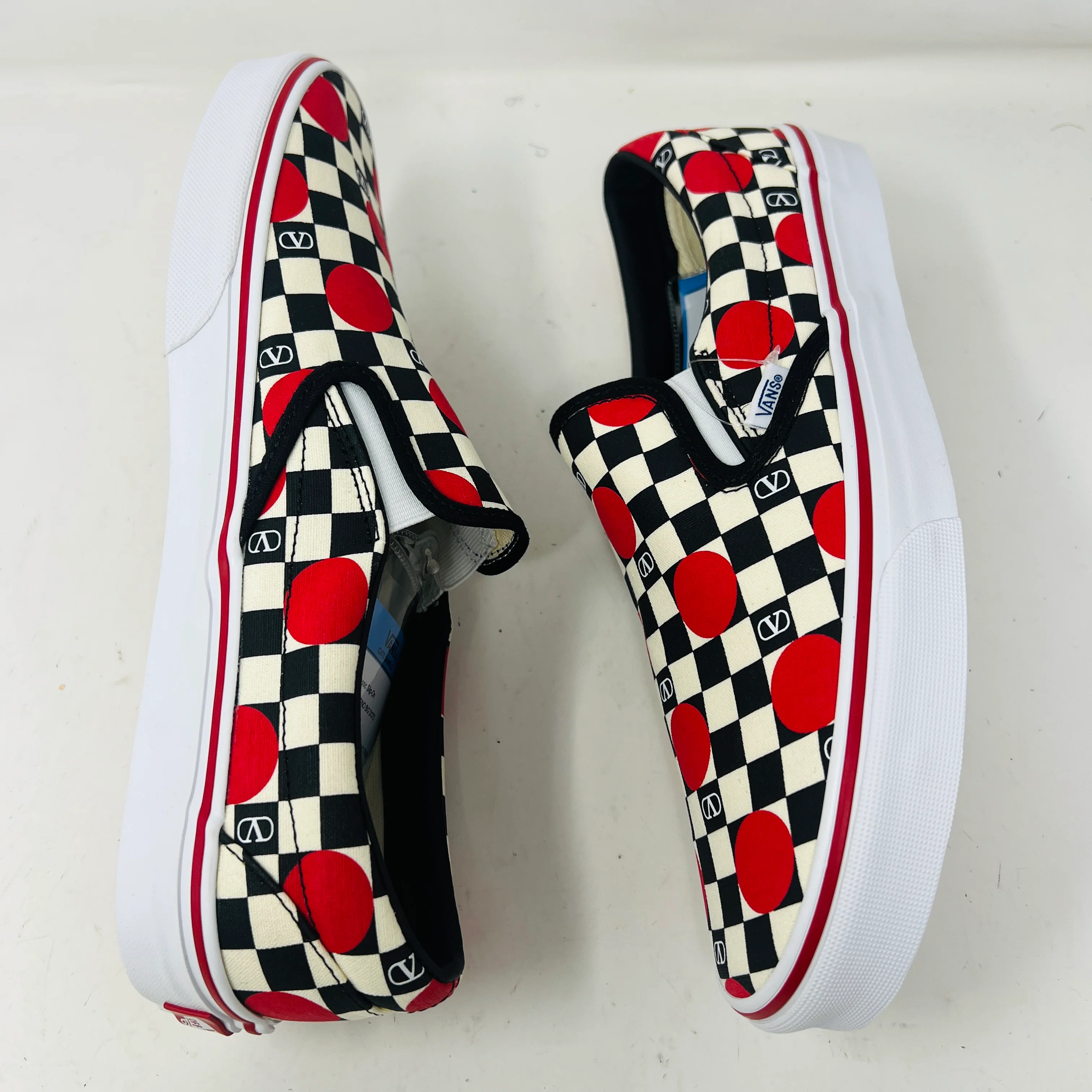 Vans Classic Slip-On Valentino Garavani Checkerboard Big Dots Black White Red (SAMPLE) - Image 3